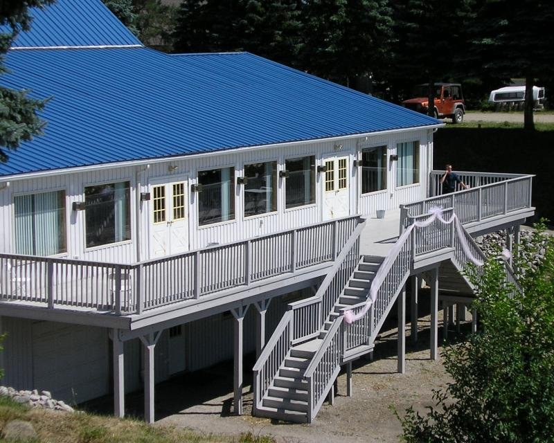 Spring time view of the deck